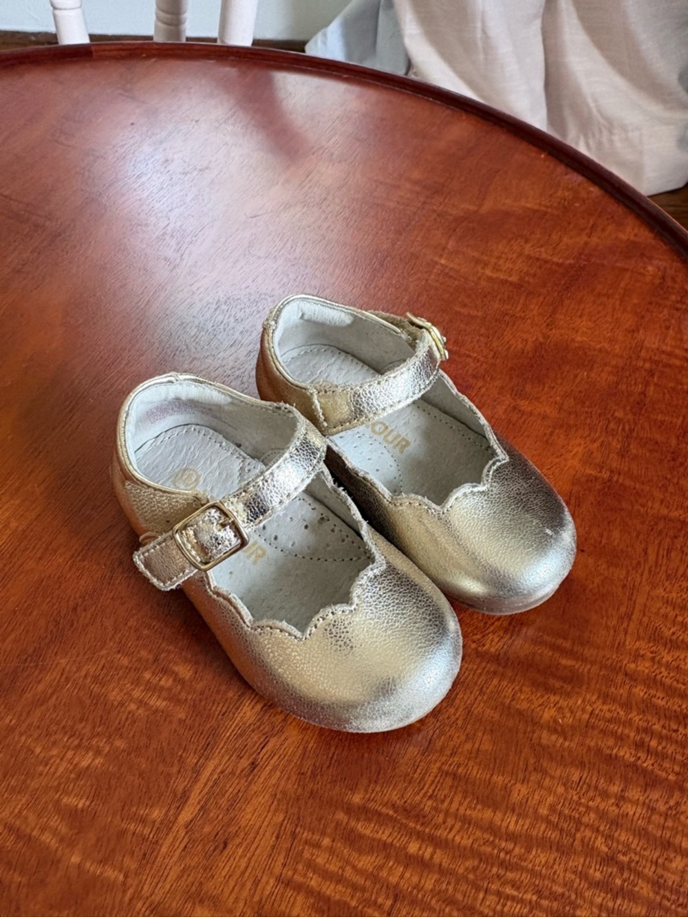 Kids Gold Mary Jane Shoes - Classic Buckle Strap